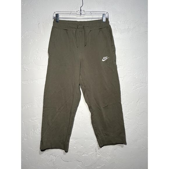 Nike Pants - Nike army green cropped jersey sweatpants womens small lounge‎ athleisure casual